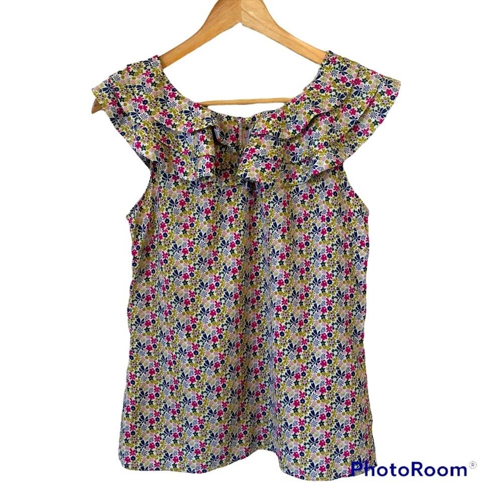 Liberty Of London Target Top Women’s Size Small Floral Ruffle Blouse Shirt